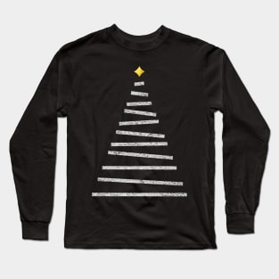 Abstract Christmas Tree White Beige Long Sleeve T-Shirt